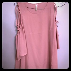 Nude open shoulder top